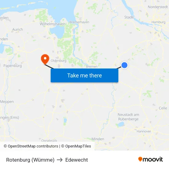 Rotenburg (Wümme) to Edewecht map