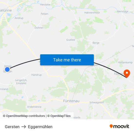Gersten to Eggermühlen map