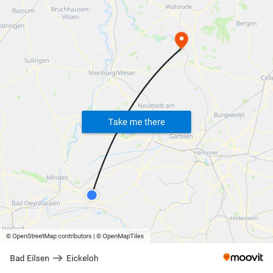 Bad Eilsen to Eickeloh map