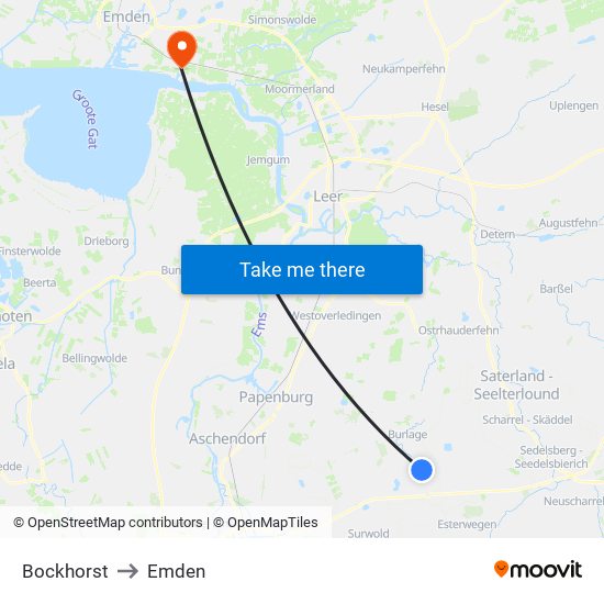 Bockhorst to Emden map