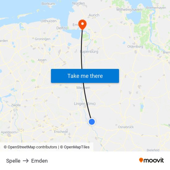Spelle to Emden map