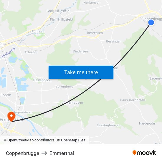 Coppenbrügge to Emmerthal map