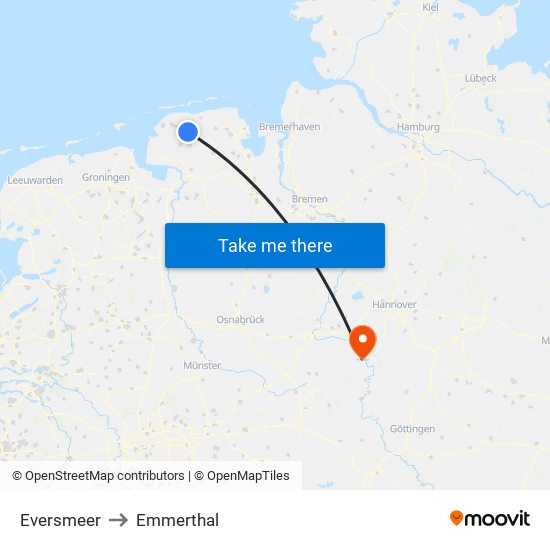 Eversmeer to Emmerthal map