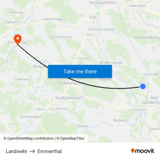 Landwehr to Emmerthal map