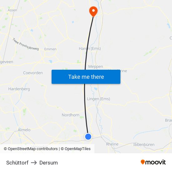 Schüttorf to Dersum map
