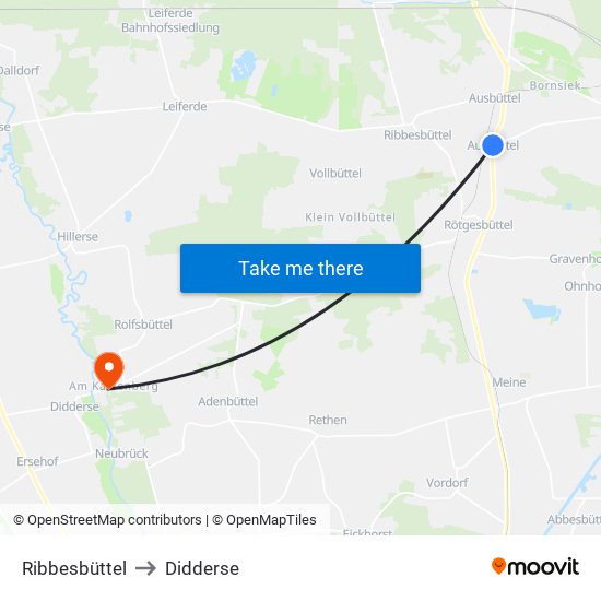 Ribbesbüttel to Didderse map