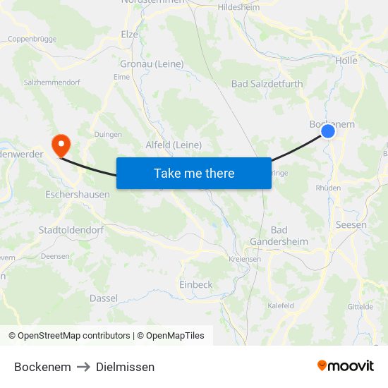 Bockenem to Dielmissen map