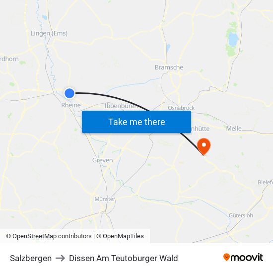 Salzbergen to Dissen Am Teutoburger Wald map