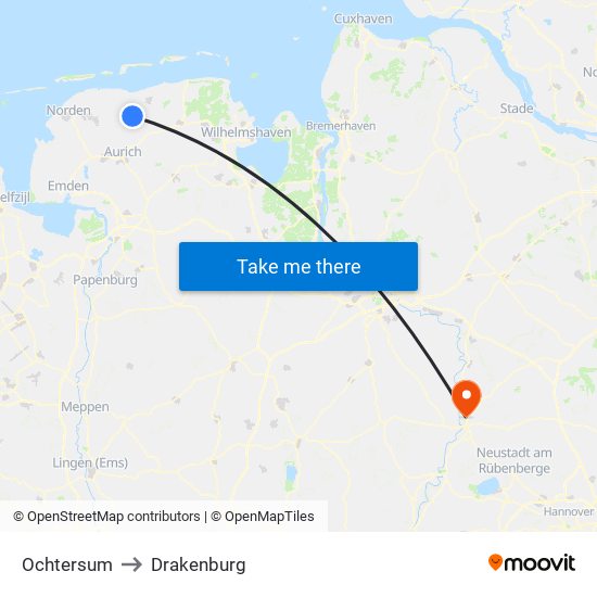 Ochtersum to Drakenburg map