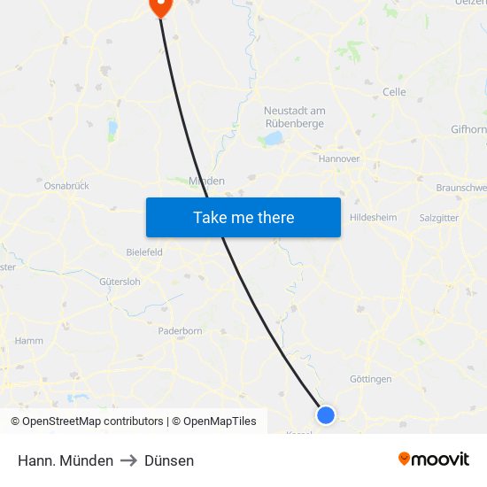 Hann. Münden to Dünsen map