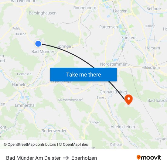 Bad Münder Am Deister to Eberholzen map