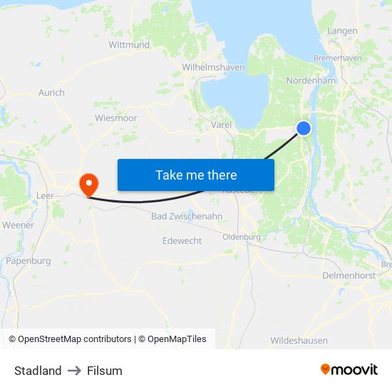 Stadland to Filsum map