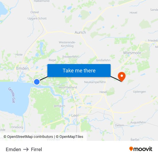 Emden to Firrel map
