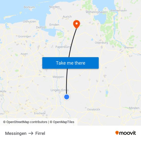 Messingen to Firrel map