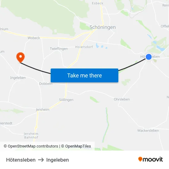 Hötensleben to Ingeleben map