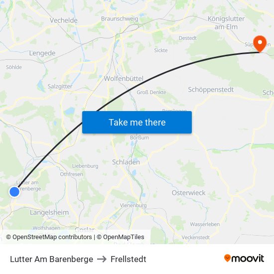 Lutter Am Barenberge to Frellstedt map