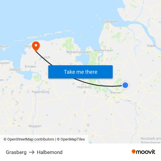 Grasberg to Halbemond map