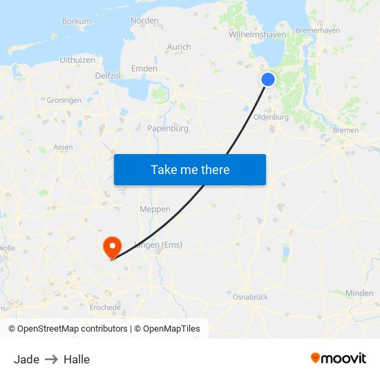 Jade to Halle map