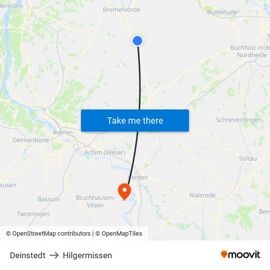 Deinstedt to Hilgermissen map