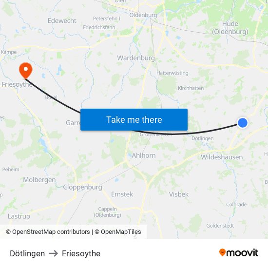Dötlingen to Friesoythe map