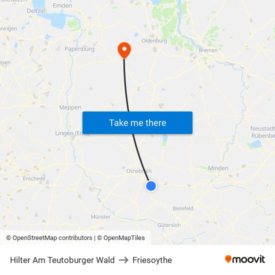 Hilter Am Teutoburger Wald to Friesoythe map