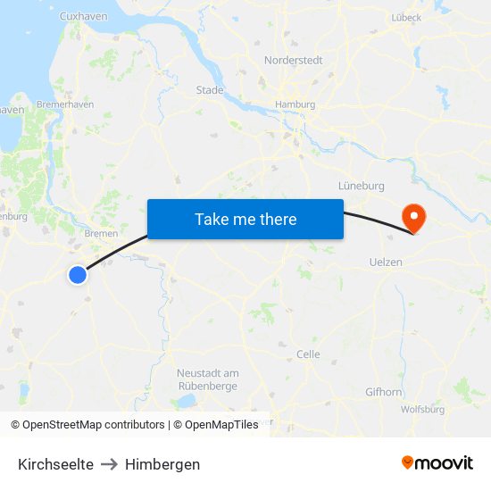 Kirchseelte to Himbergen map
