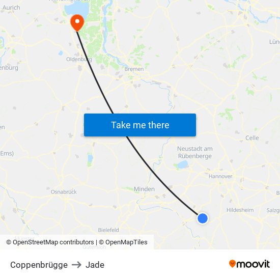 Coppenbrügge to Jade map