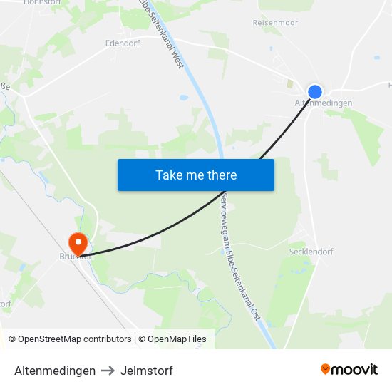 Altenmedingen to Jelmstorf map