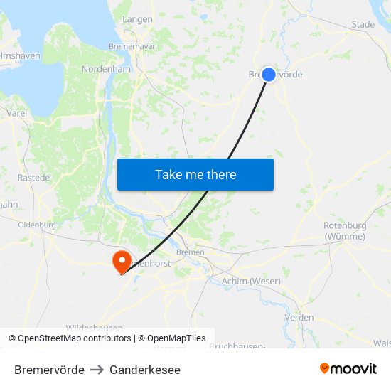 Bremervörde to Ganderkesee map