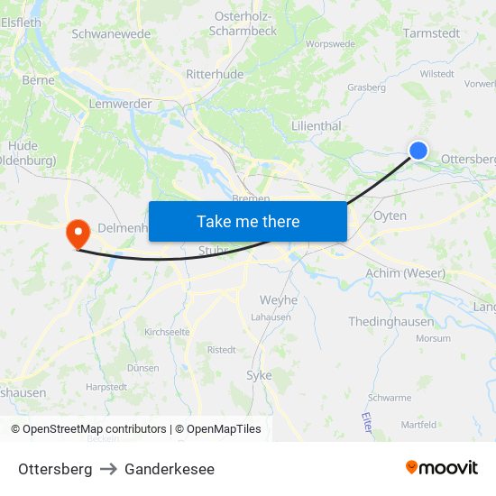 Ottersberg to Ganderkesee map