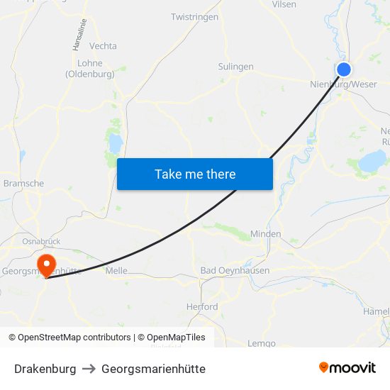 Drakenburg to Georgsmarienhütte map