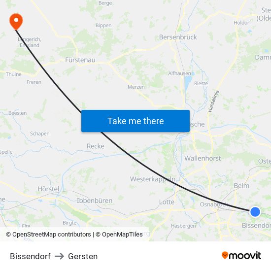 Bissendorf to Gersten map