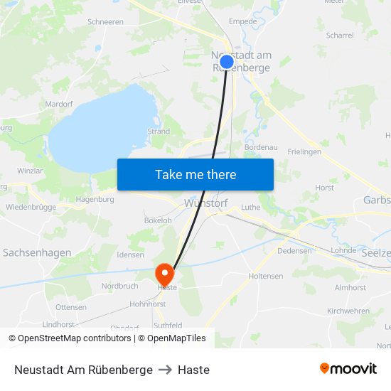 Neustadt Am Rübenberge to Haste map