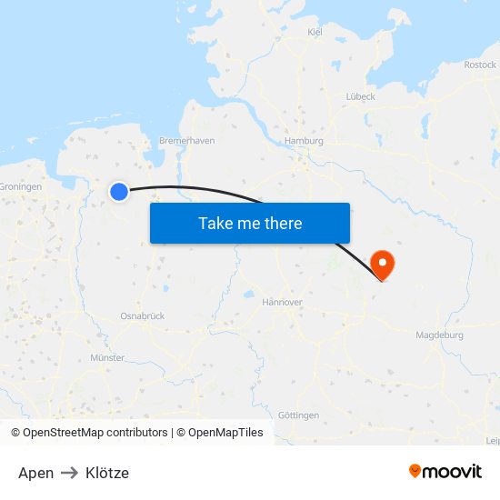 Apen to Klötze map