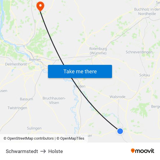 Schwarmstedt to Holste map