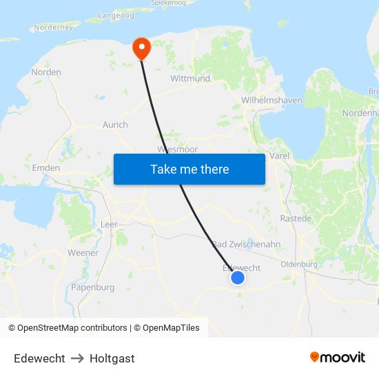Edewecht to Holtgast map