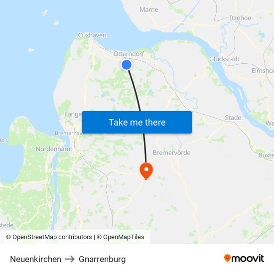 Neuenkirchen to Gnarrenburg map