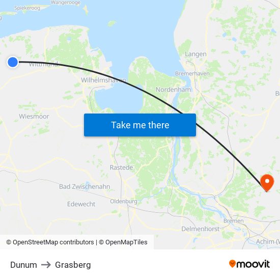 Dunum to Grasberg map