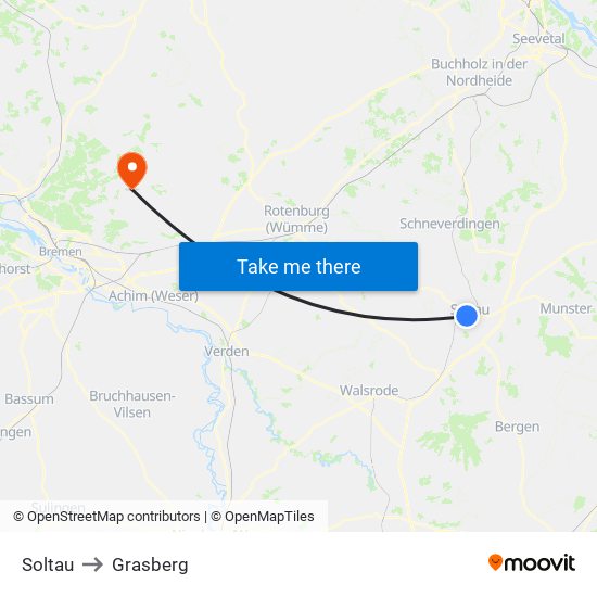 Soltau to Grasberg map