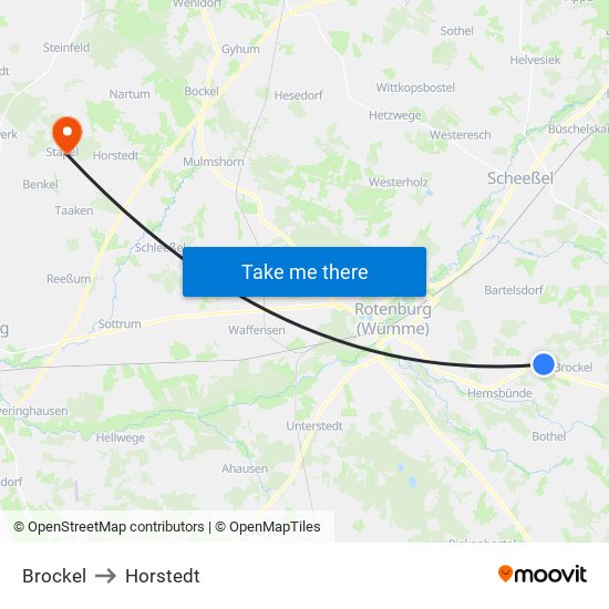 Brockel to Horstedt map