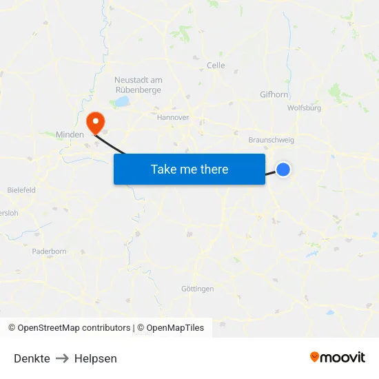 Denkte to Helpsen map