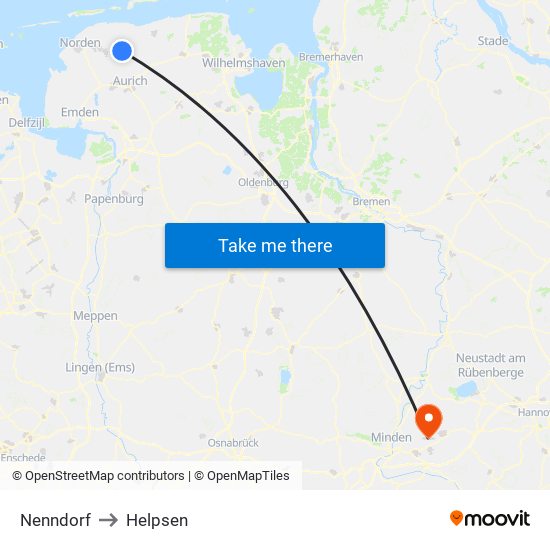 Nenndorf to Helpsen map