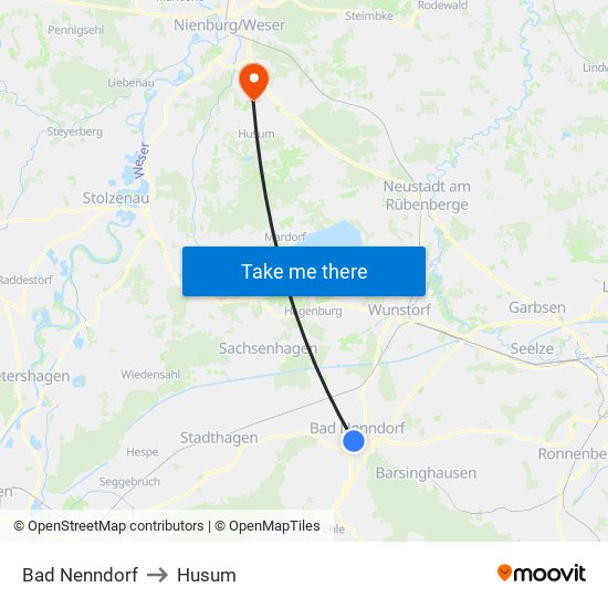 Bad Nenndorf to Husum map