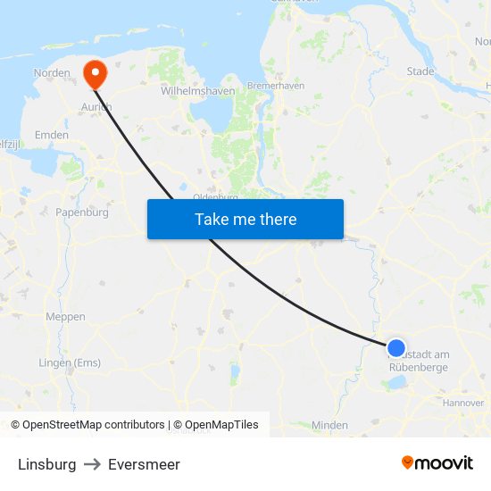Linsburg to Eversmeer map