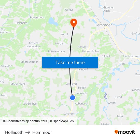 Hollnseth to Hemmoor map