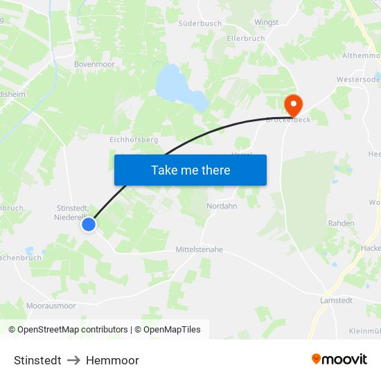 Stinstedt to Hemmoor map