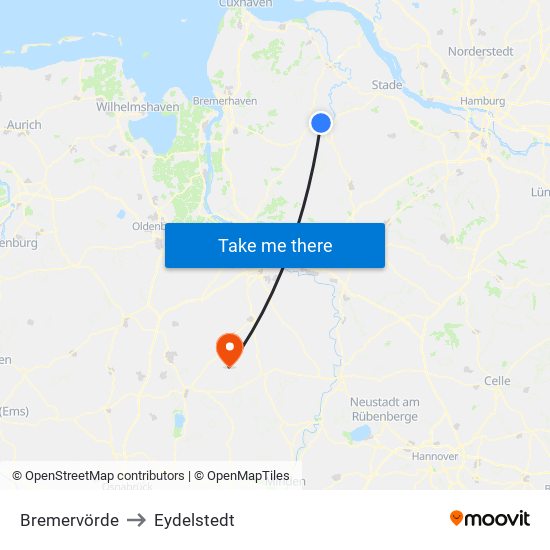 Bremervörde to Eydelstedt map
