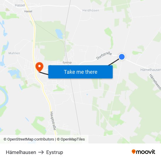 Hämelhausen to Eystrup map