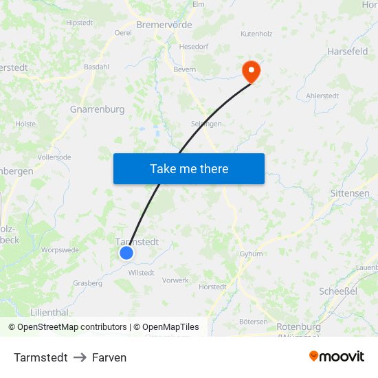 Tarmstedt to Farven map