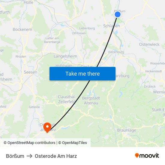 Börßum to Osterode Am Harz map